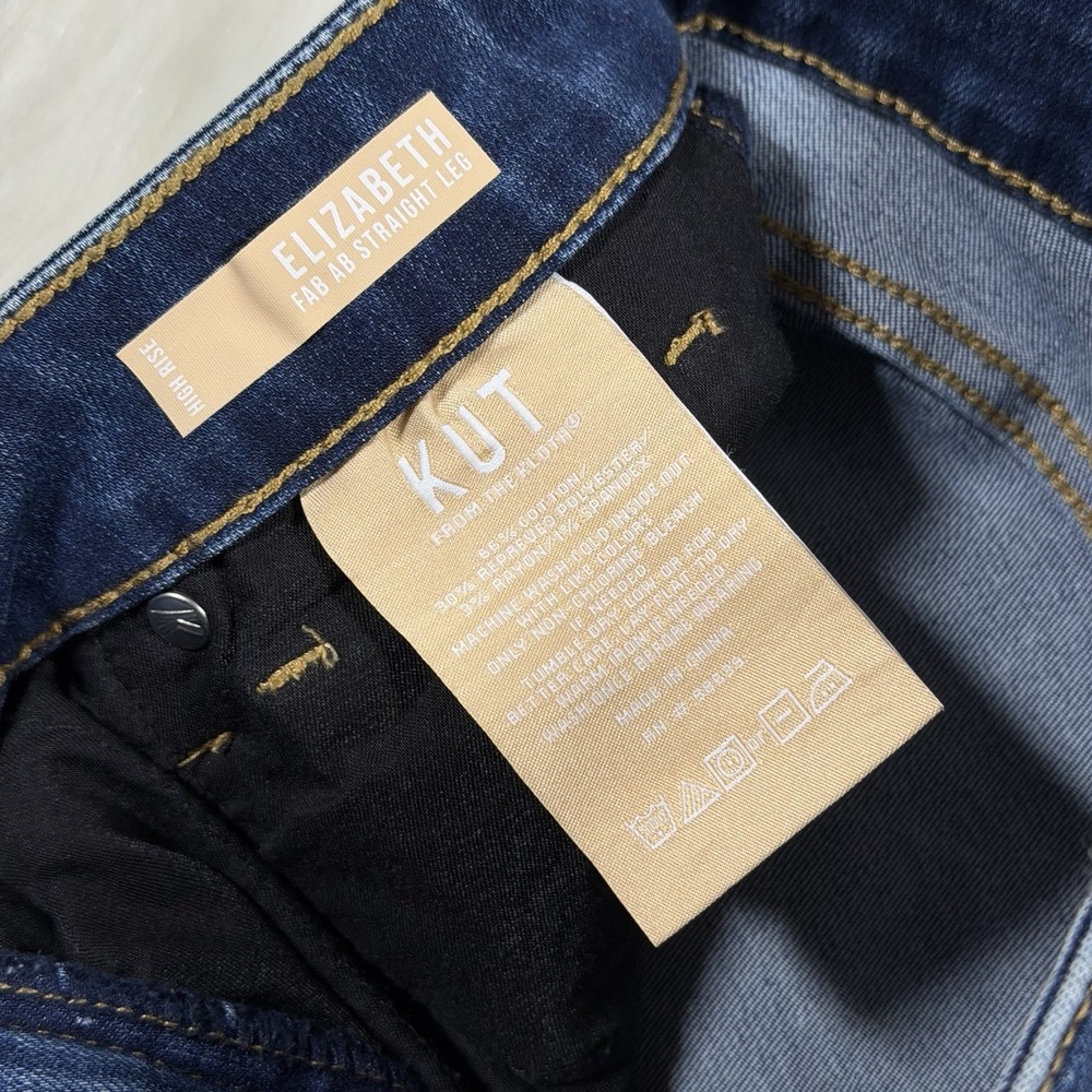 Kut from the Kloth Size 4 Elizabeth Fab AB High Rise Straight Leg Denim Jeans - Picture 9 of 9